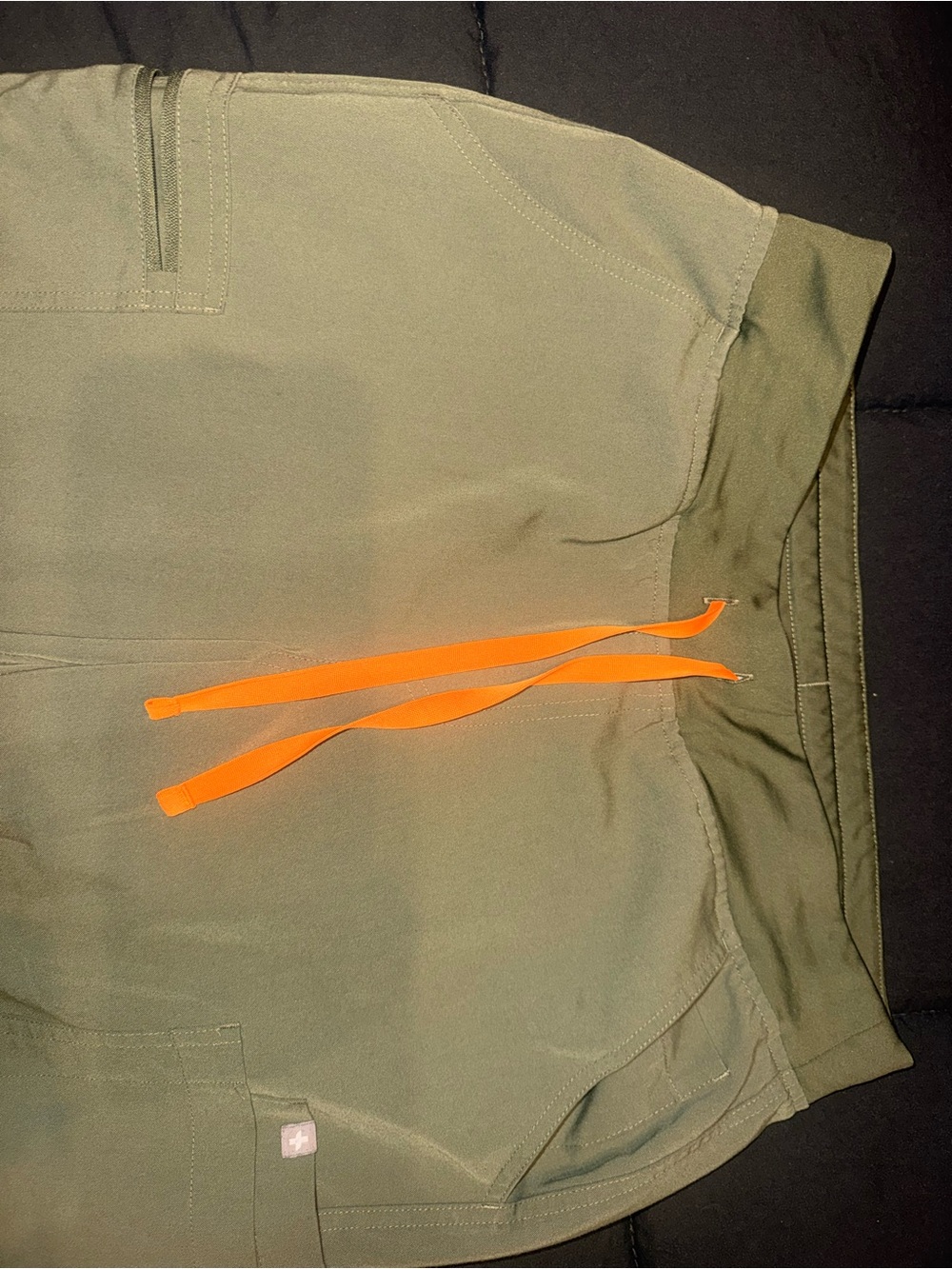 FIGS Women’s Olive Green Scrub pants with Orange Drawstring